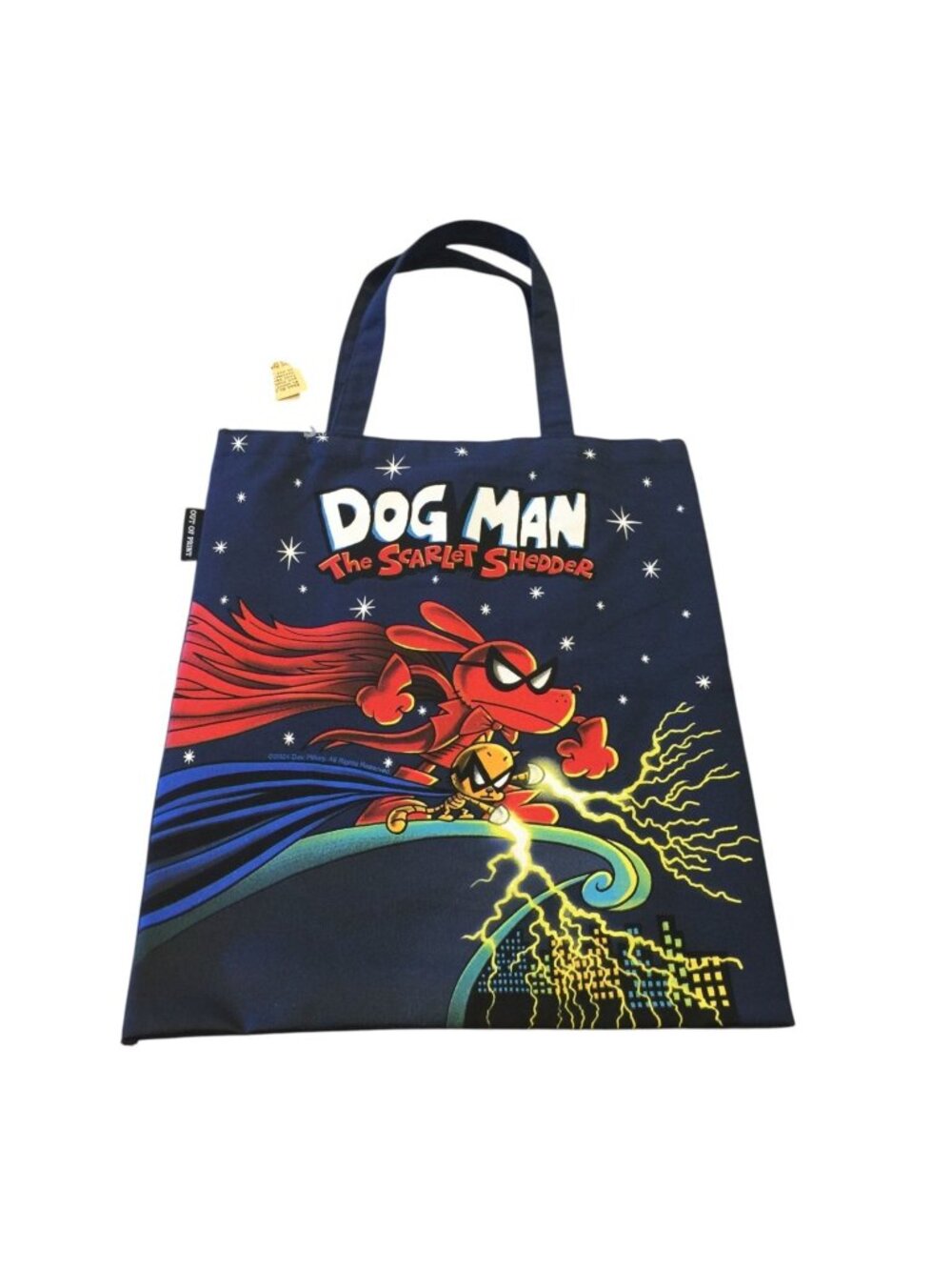 OUT OF PRINT DOGMAN The Scarlet Shredder Navy Tote Bag